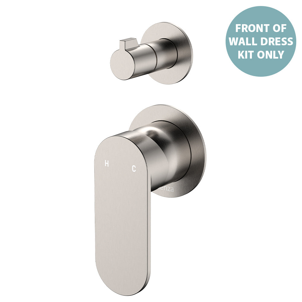 Empire Slim Wall Diverter Mixer Dress Kit, Small Round Plates, Vertical - Brushed Nickel