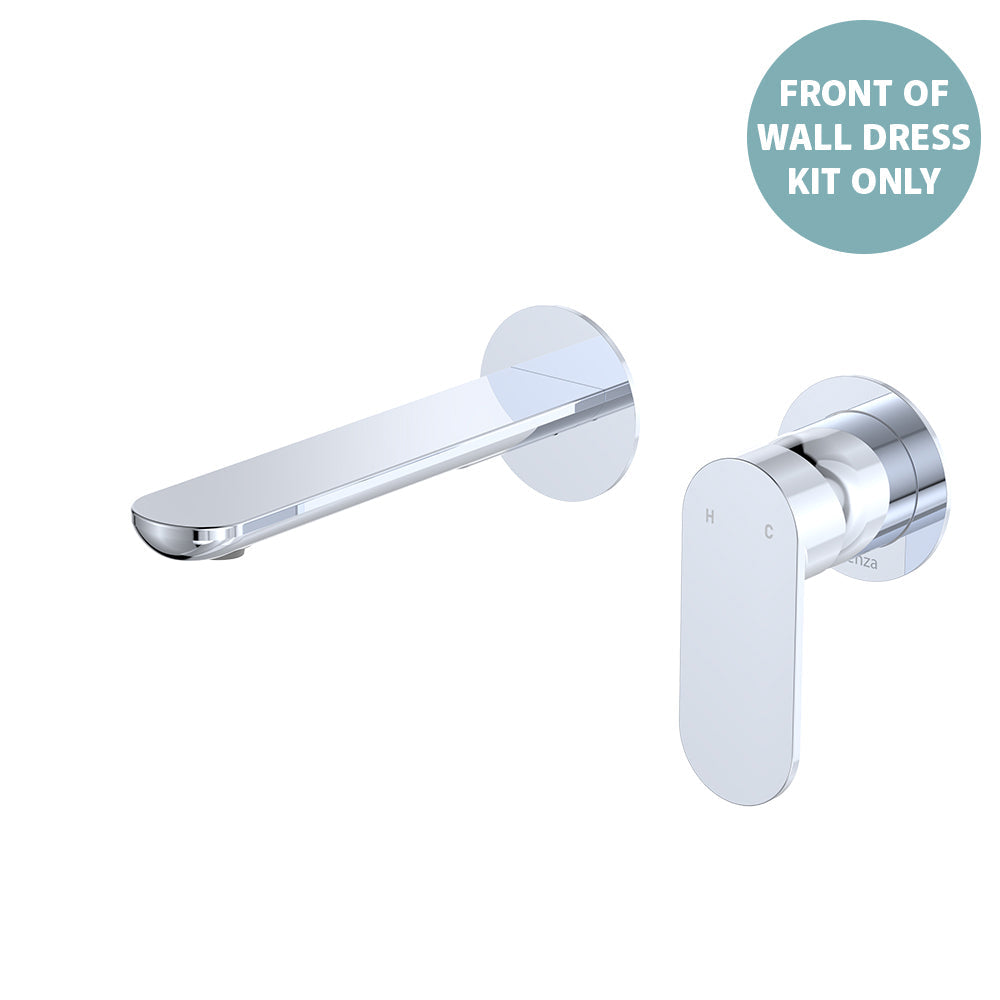 Empire Slim Basin/Bath Wall Mixer Set Dress Kit, Round Plates, 160mm Outlet - Chrome