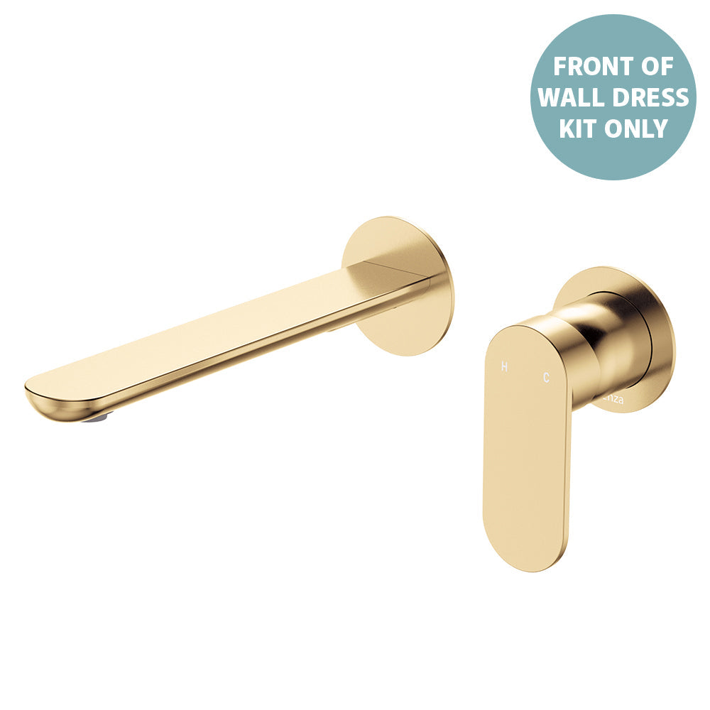 Empire Slim Basin/Bath Wall Mixer Set Dress Kit, Round Plates, 200mm Outlet - Urban Brass