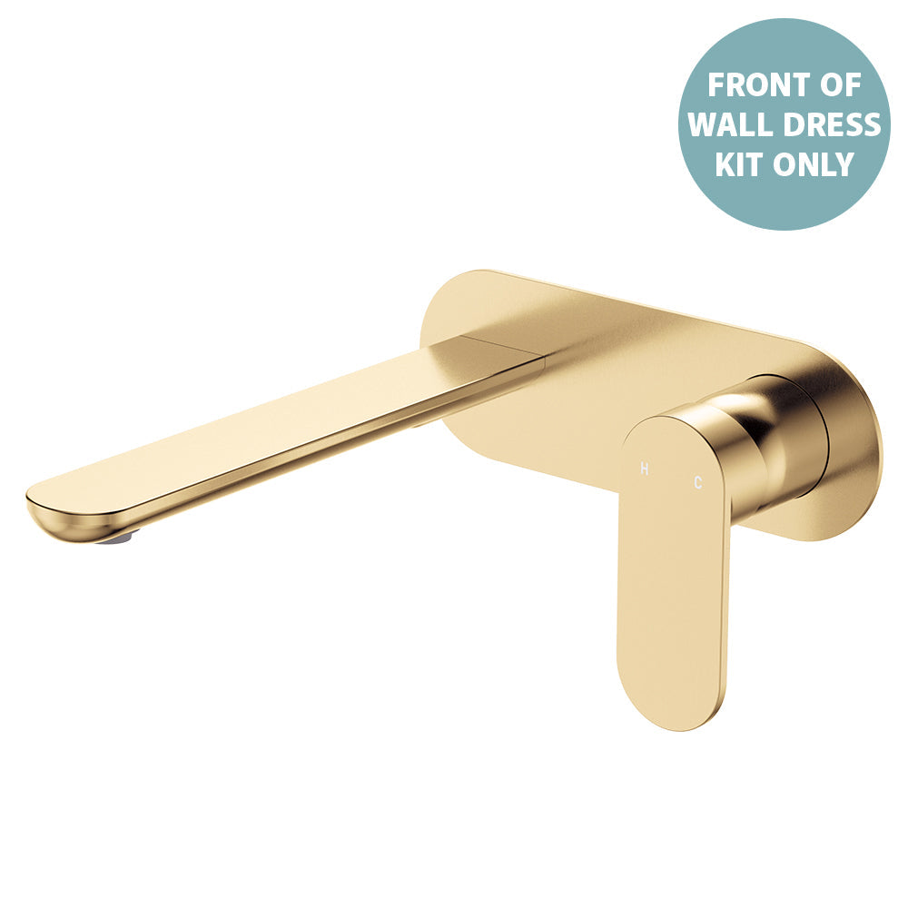 Empire Slim Basin/Bath Wall Mixer Set Dress Kit, Oval Plate, 200mm Outlet - Urban Brass