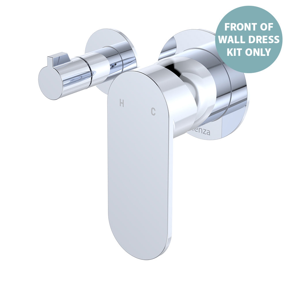 Empire Slim Wall Diverter Mixer Dress Kit, Small Round Plates, Horizontal - Chrome