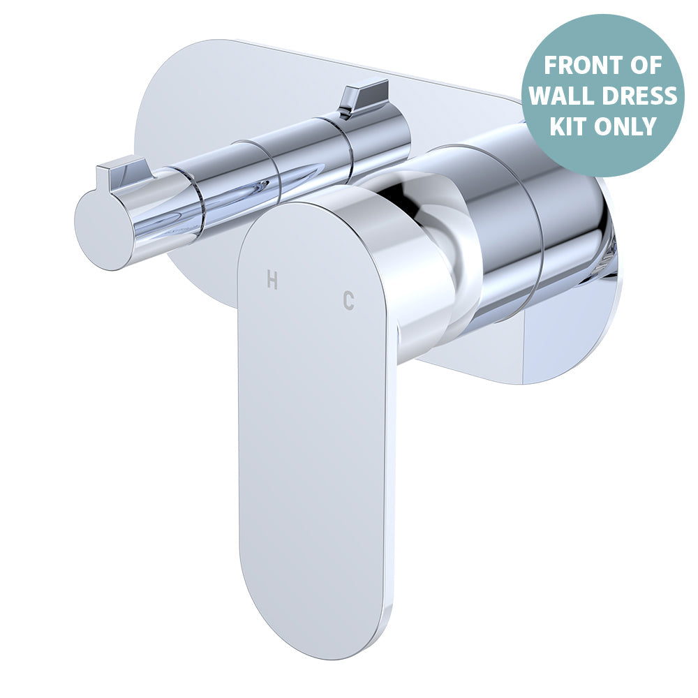 Empire Slim Wall Diverter Mixer Dress Kit, Large Oval Plate, Horizontal - Chrome