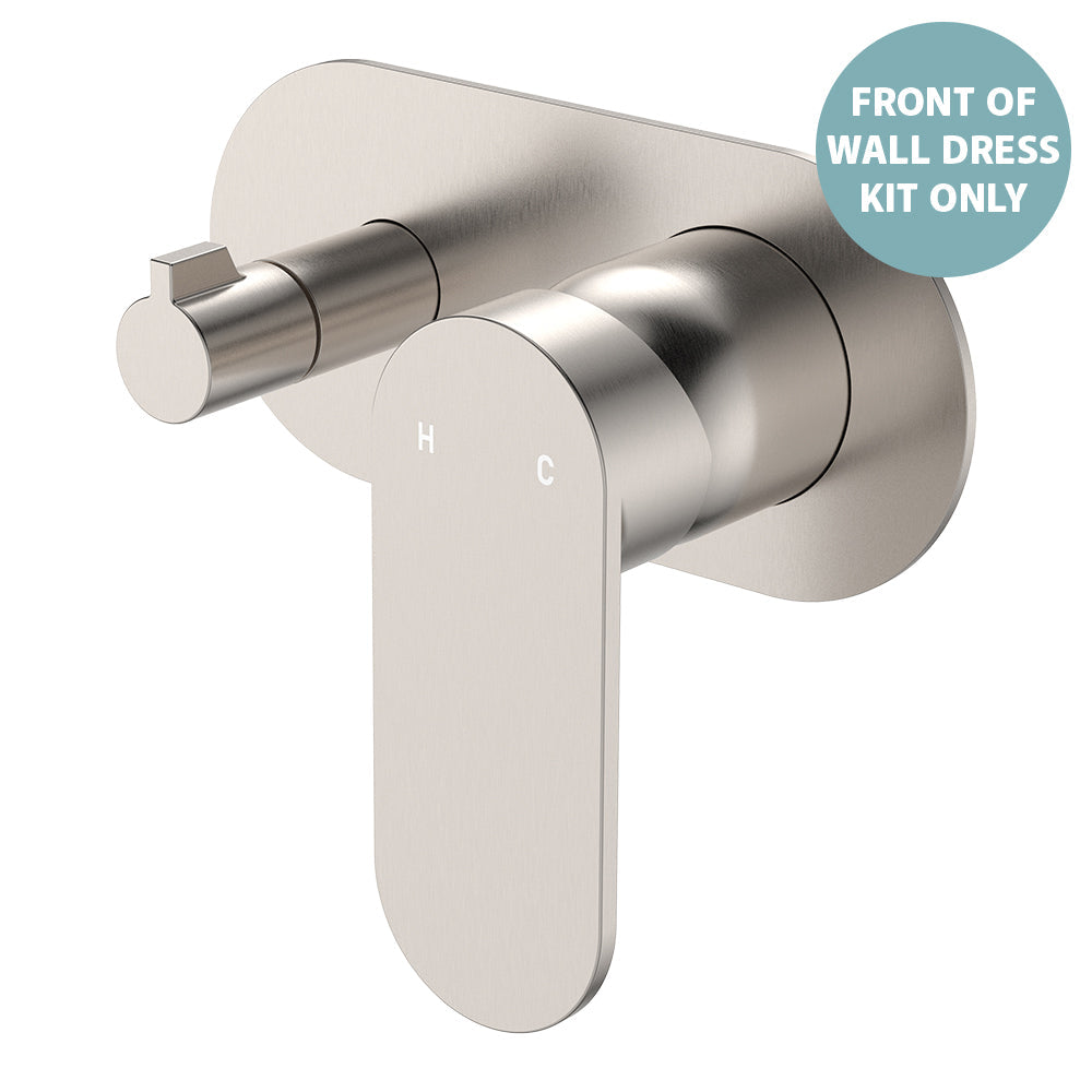 Empire Slim Wall Diverter Mixer Dress Kit, Large Oval Plate, Horizontal - Brushed Nickel