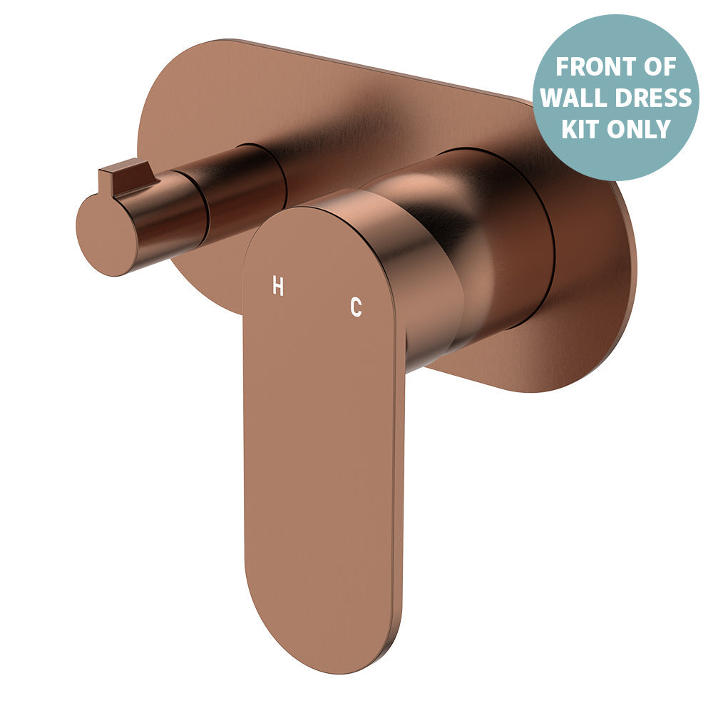 Empire Slim Wall Diverter Mixer Dress Kit, Large Oval Plate, Horizontal - Brushed Copper