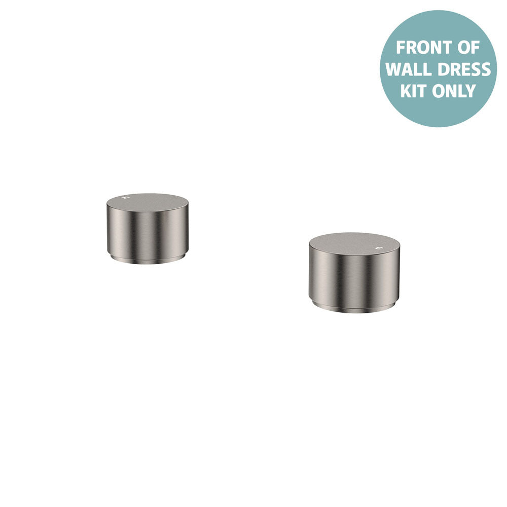 Kaya Round Hob Taps, Dress Kit, Brushed Nickel