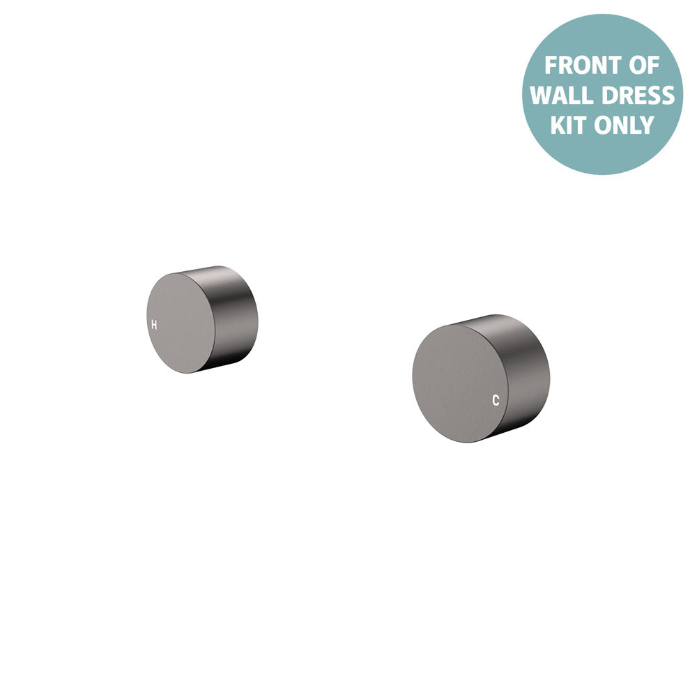 Kaya Round Wall Taps, Dress Kit, Gun Metal