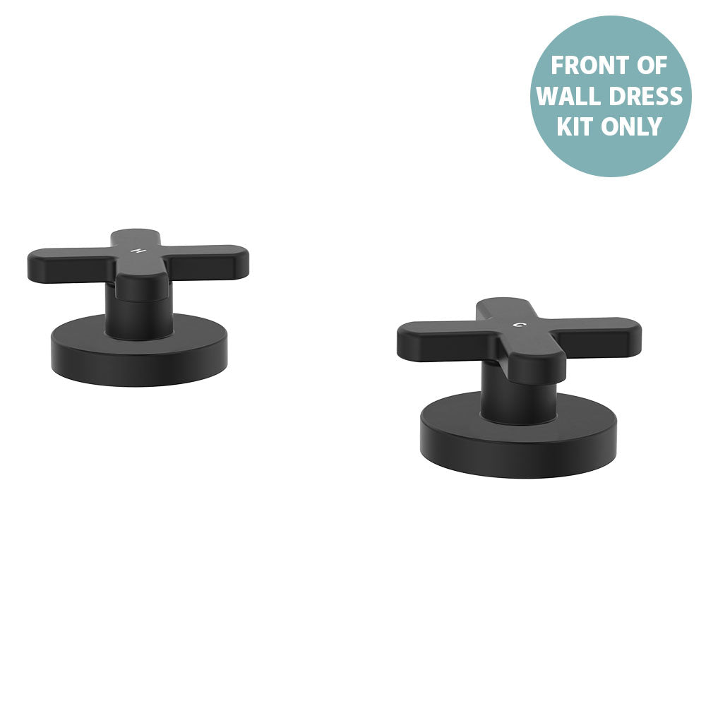 Kaya Hob Set Dress Kit, Cross Taps - Matte Black