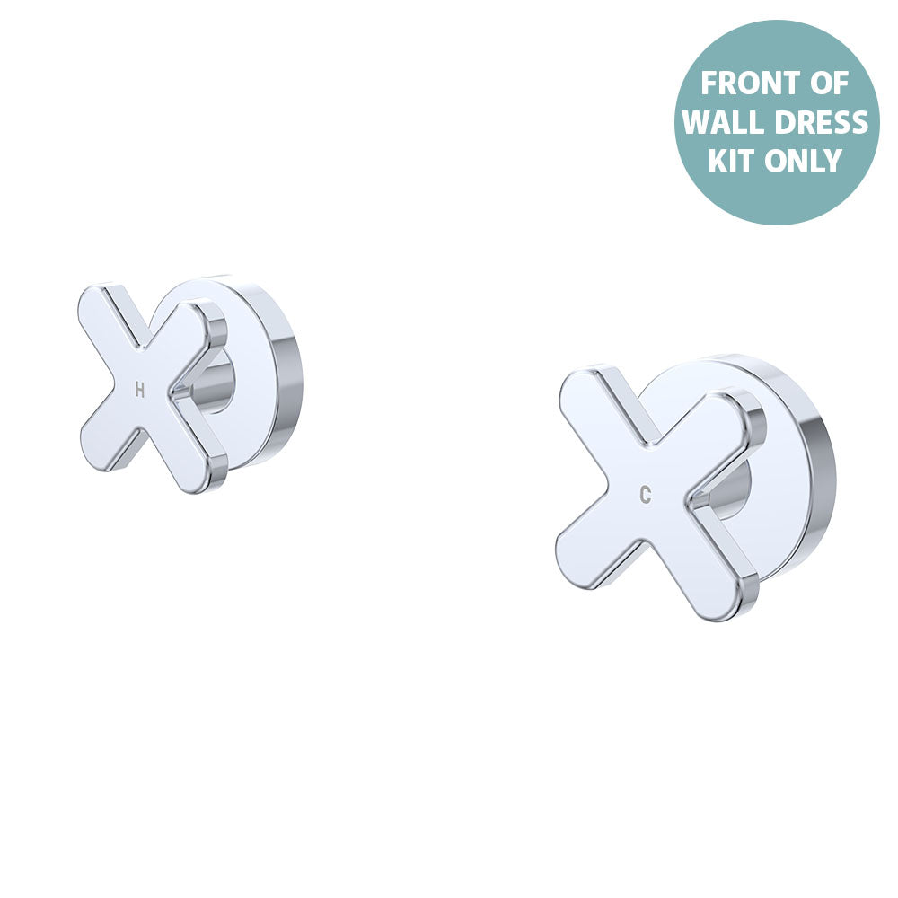 Kaya Wall Set Dress Kit, Cross Taps - Chrome