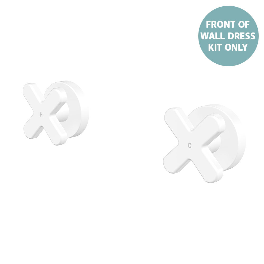 Kaya Wall Set Dress Kit, Cross Taps - Matte White