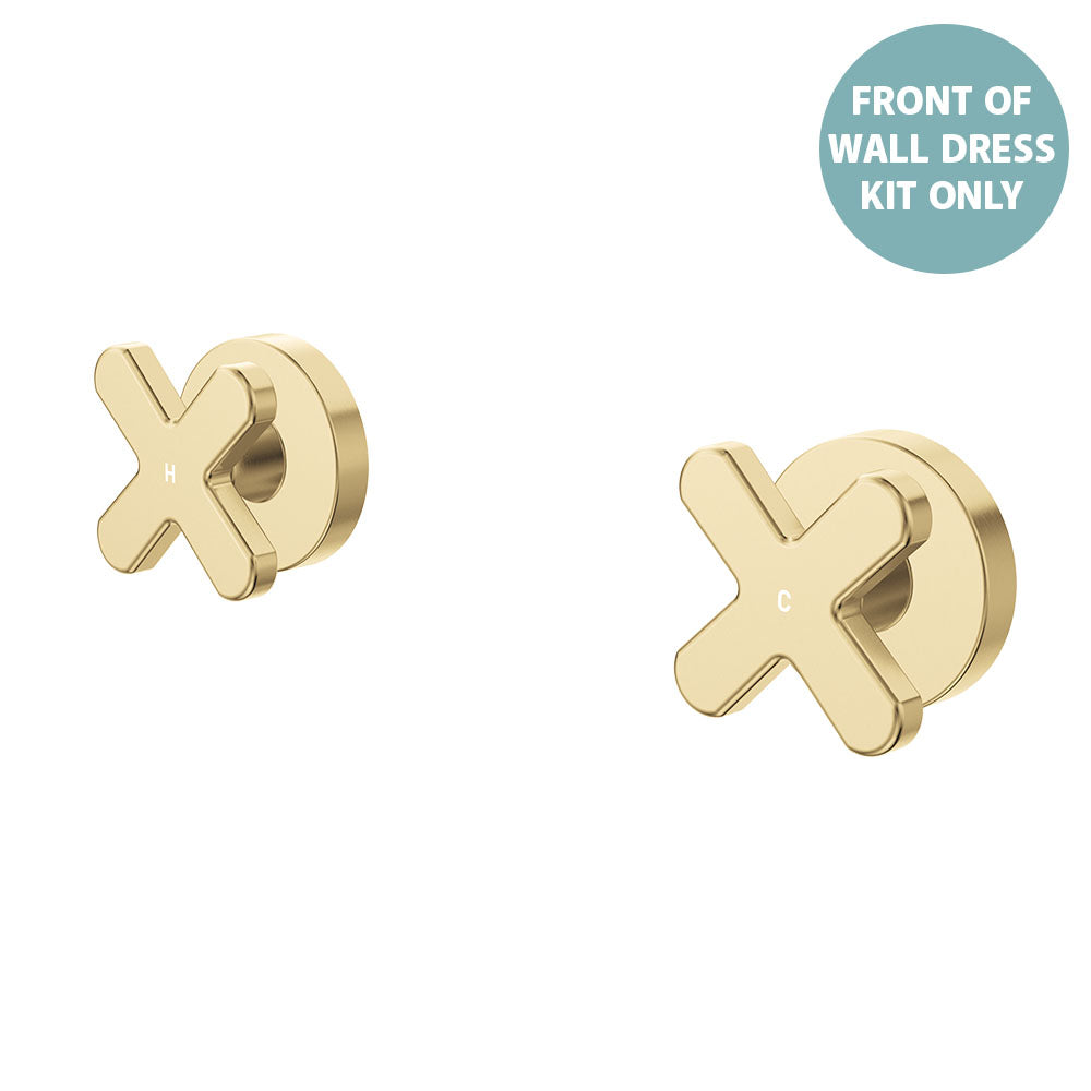 Kaya Wall Set Dress Kit, Cross Taps - Urban Brass
