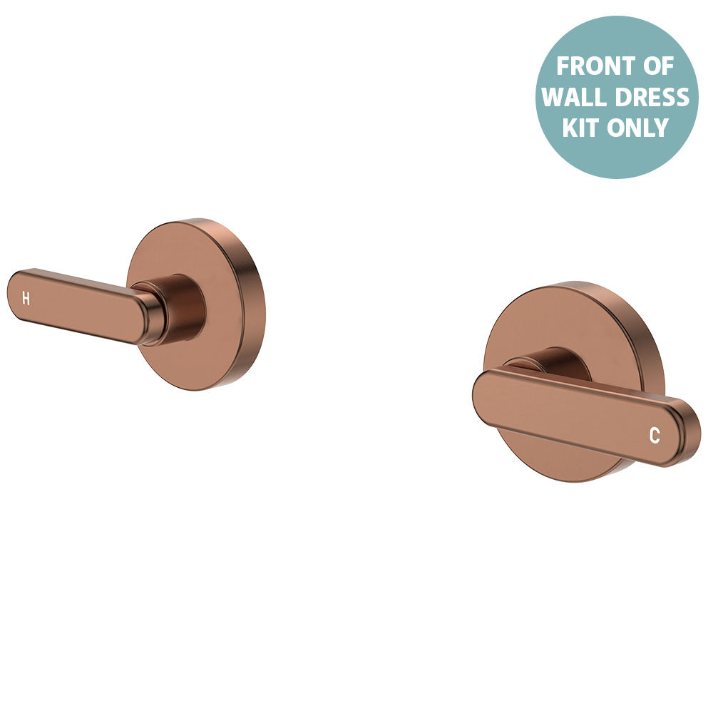 Kaya Wall Set Dress Kit, Lever Taps - Brushed Copper