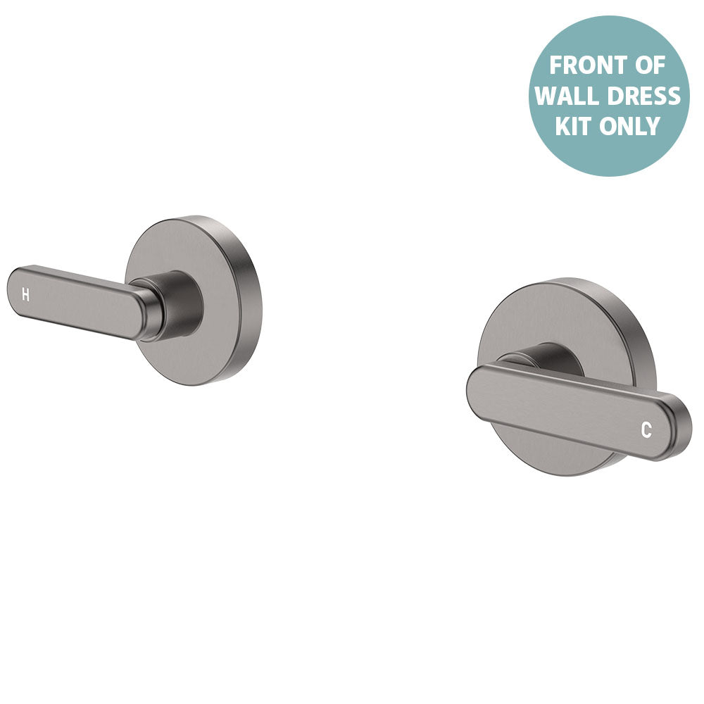 Kaya Wall Set Dress Kit, Lever Taps - Gun Metal