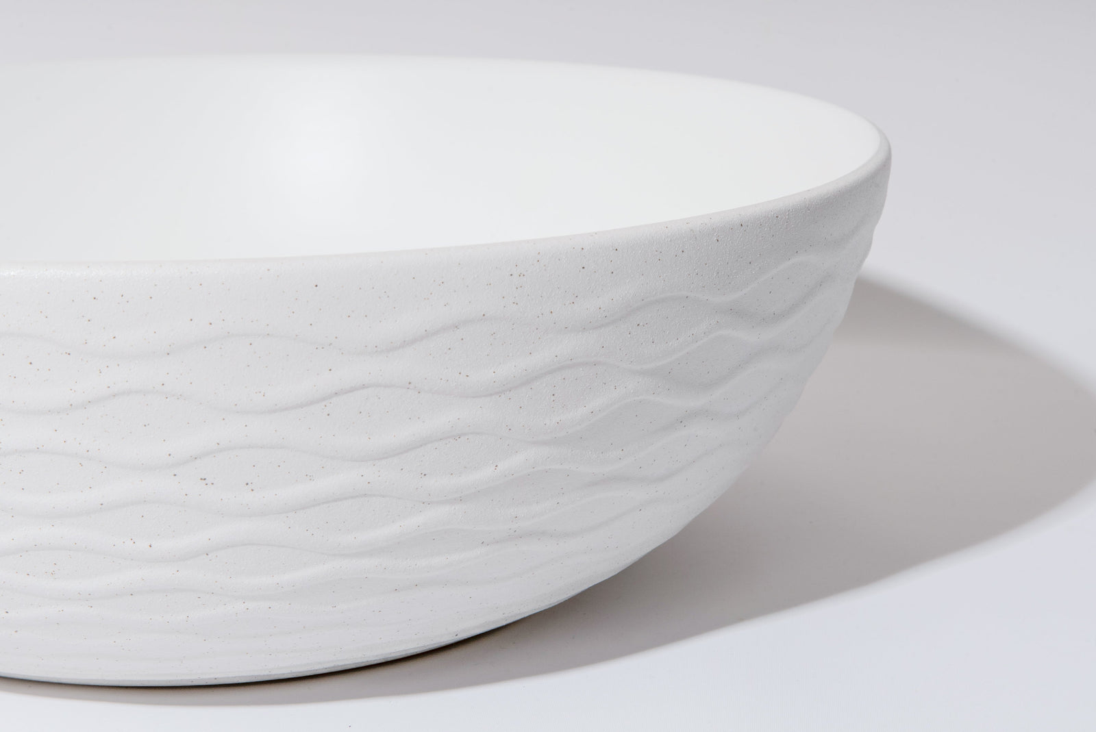 Polar-40-Wavy Textured White at Blue Bathware