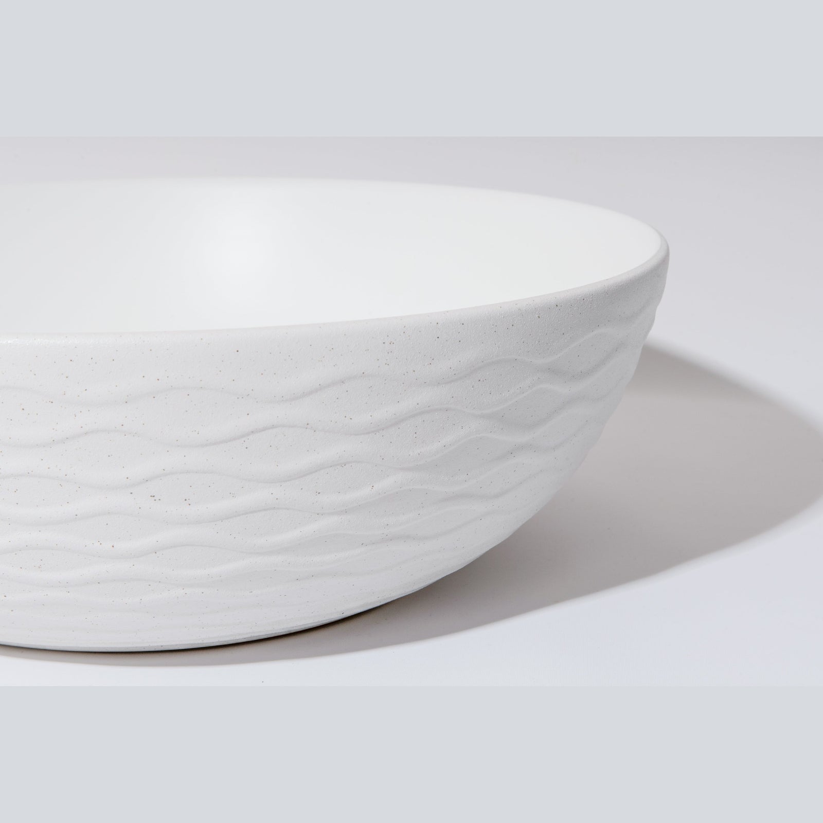 Polar-40-Wavy Textured White at Blue Bathware