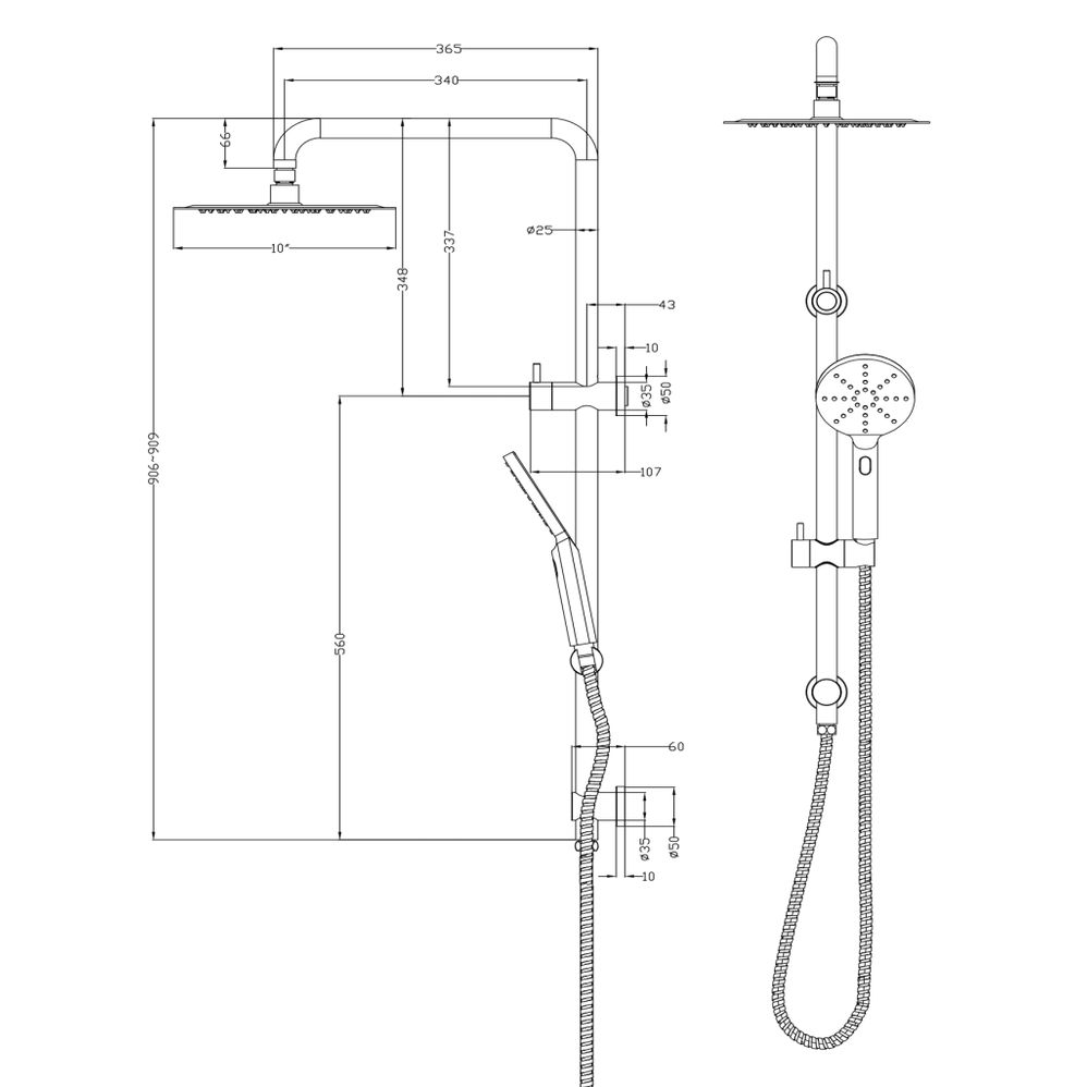 LVB Mica Dual Shower Rail