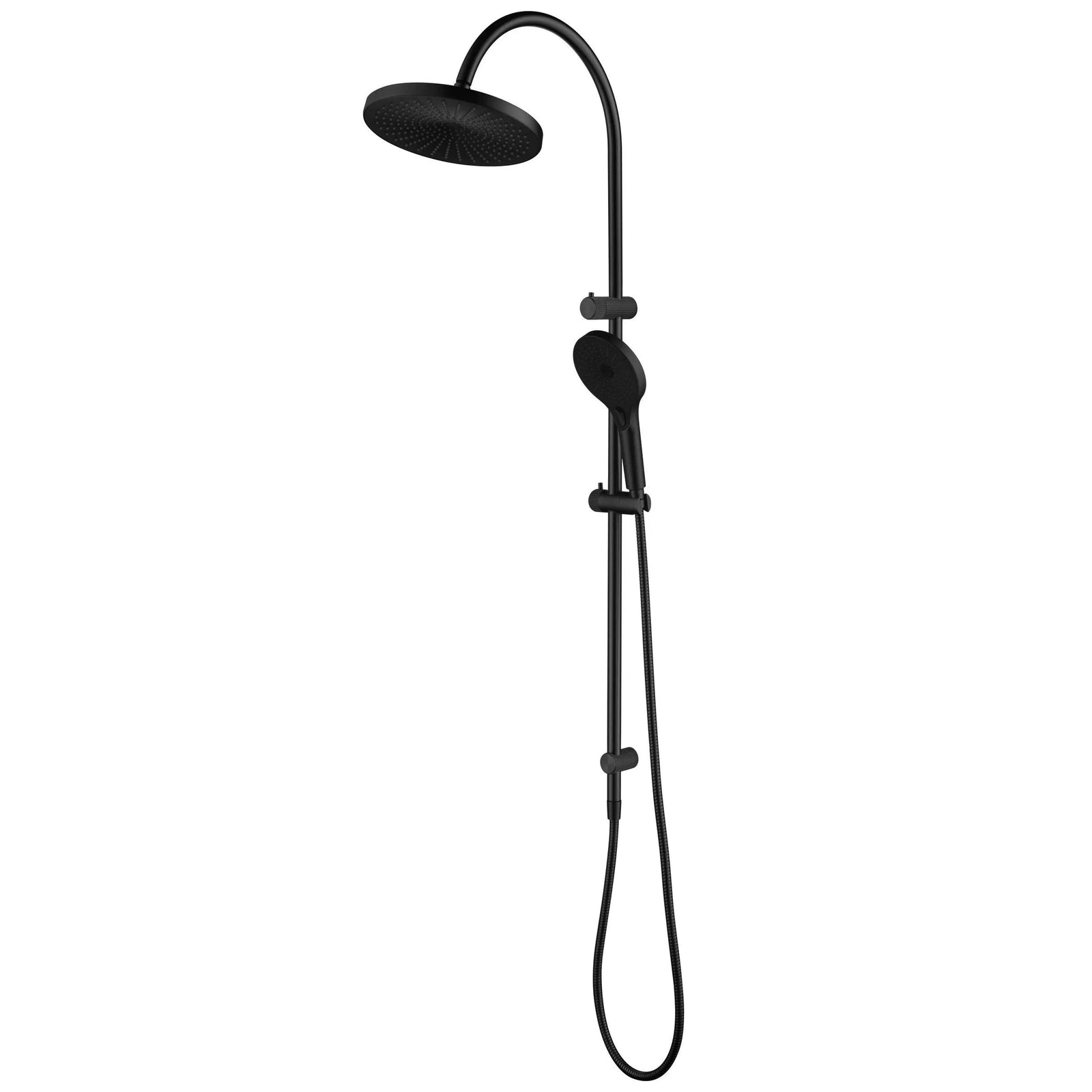 Mica Fluted Gooseneck Dual Shower Rail