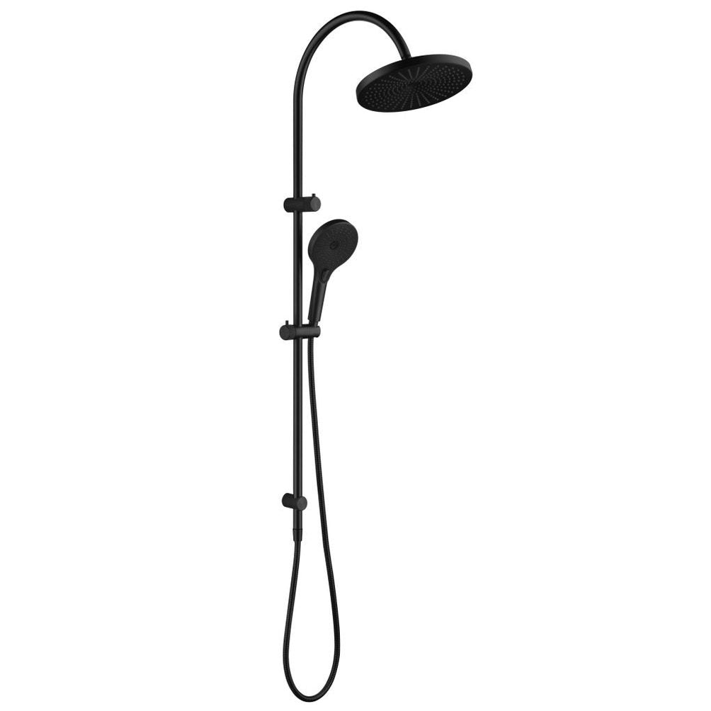 Mica Fluted Gooseneck Dual Shower Rail