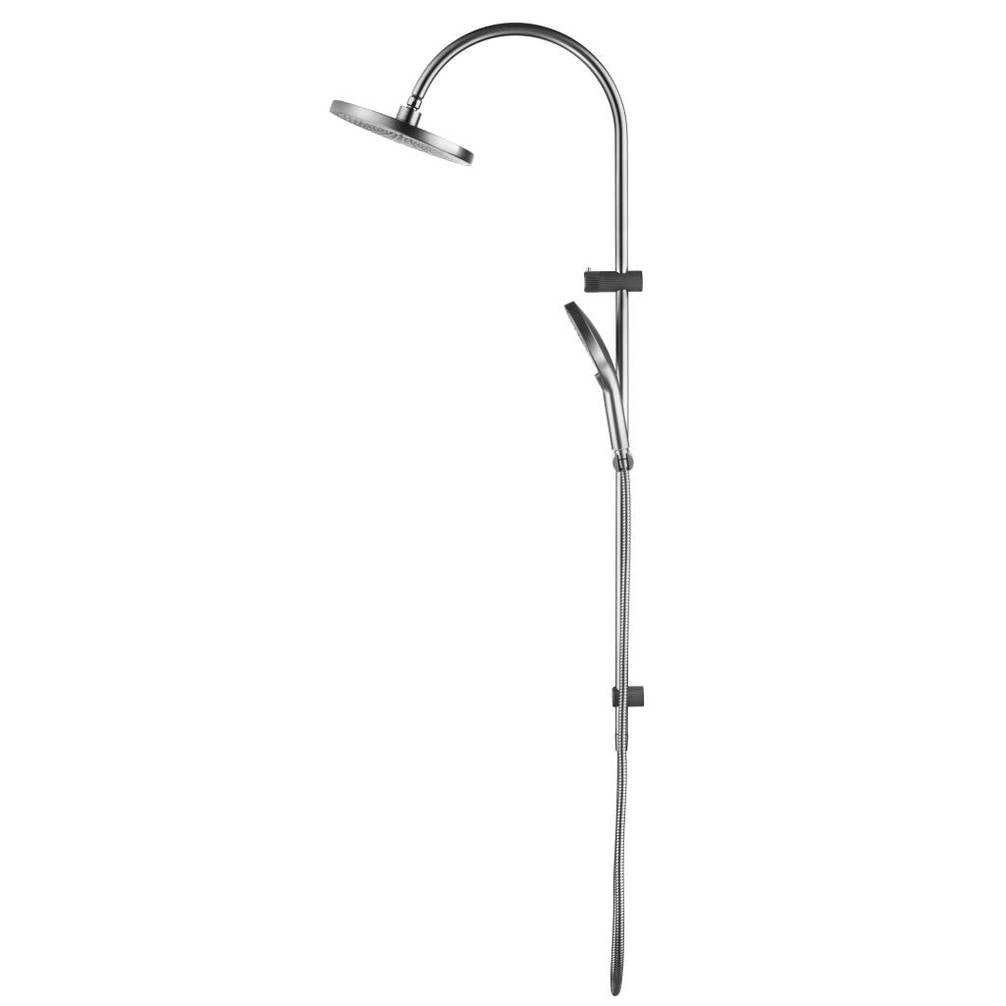 Mica Fluted Gooseneck Dual Shower Rail