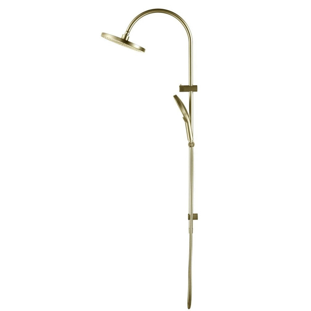 Mica Fluted Gooseneck Dual Shower Rail