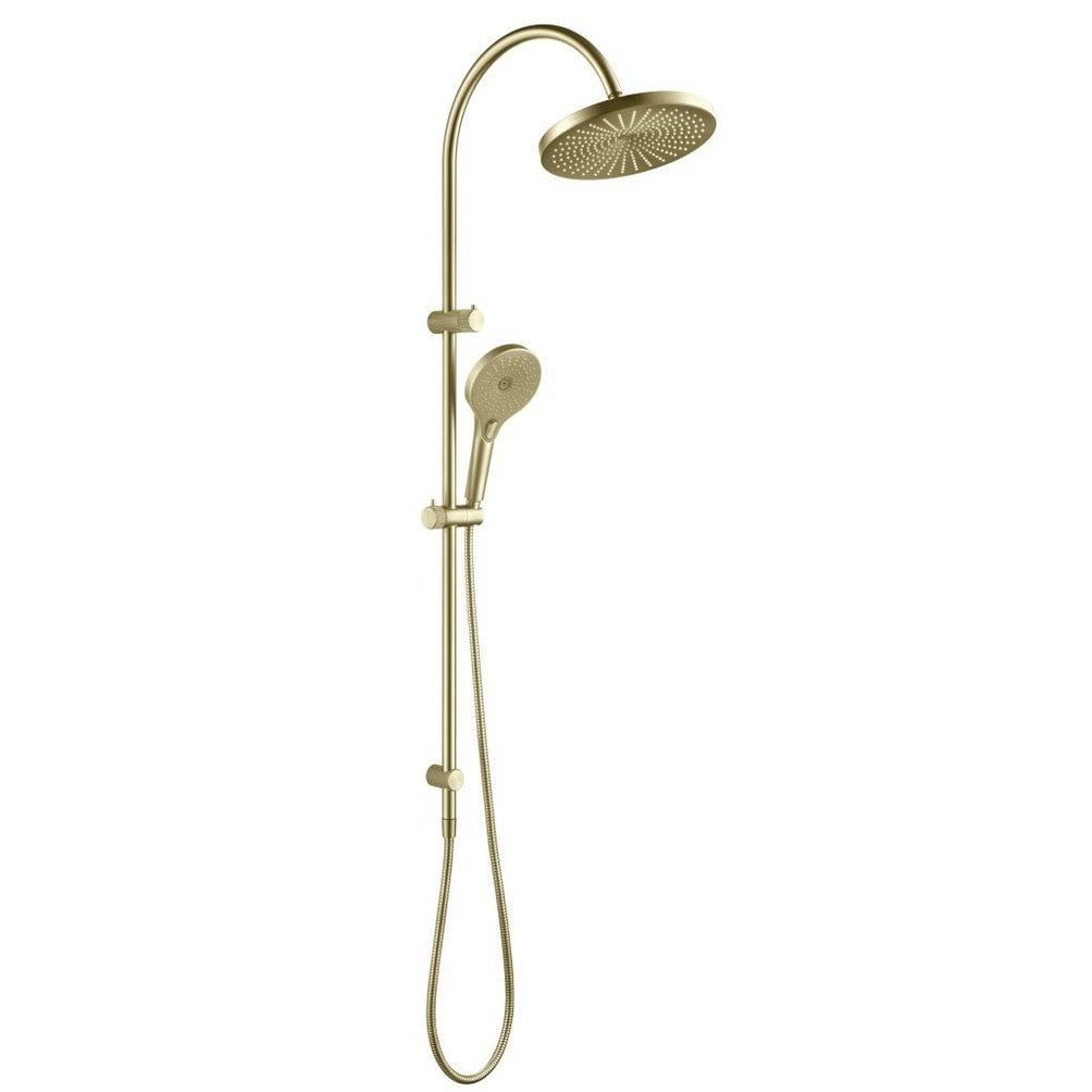 Mica Fluted Gooseneck Dual Shower Rail