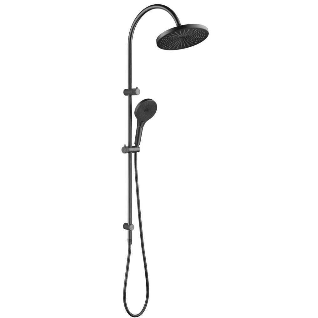 Mica Fluted Gooseneck Dual Shower Rail