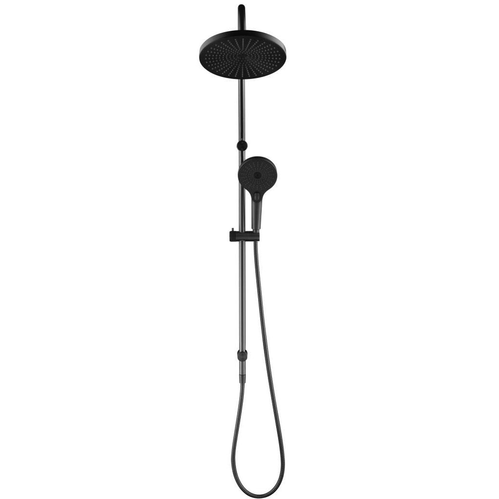Mica Fluted Gooseneck Dual Shower Rail