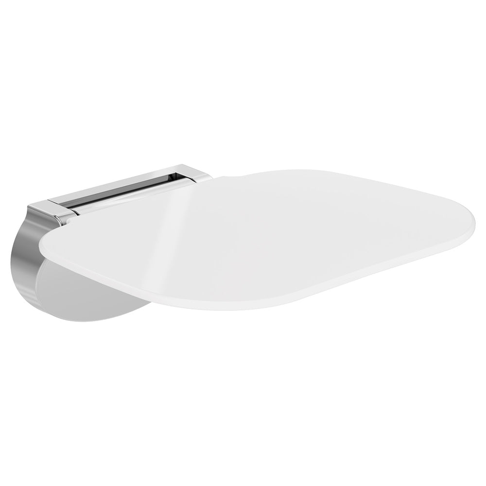 Care Folding Shower Seat, Chrome Base, Satin White Seat