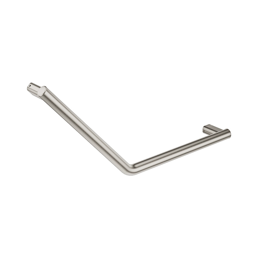135° Care Slimline Ambulant Care Reversible Left/Right Hand Grab Rail, Brushed Nickel