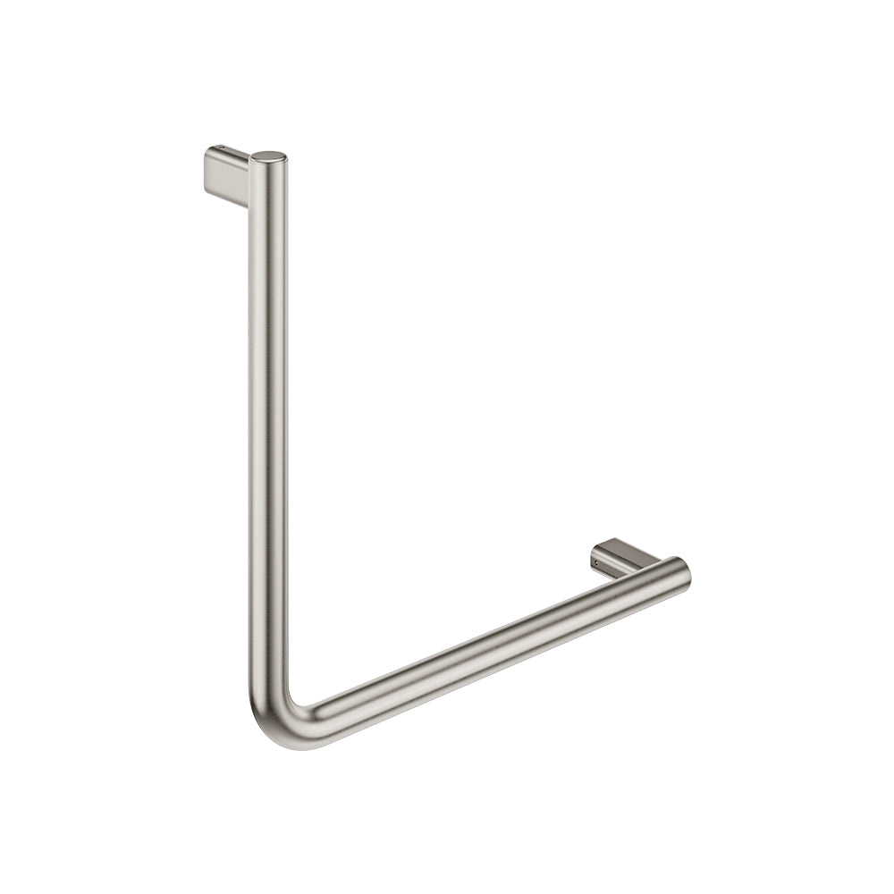 90° Care Slimline Ambulant Care Hand Grab Rail, Brushed Nickel