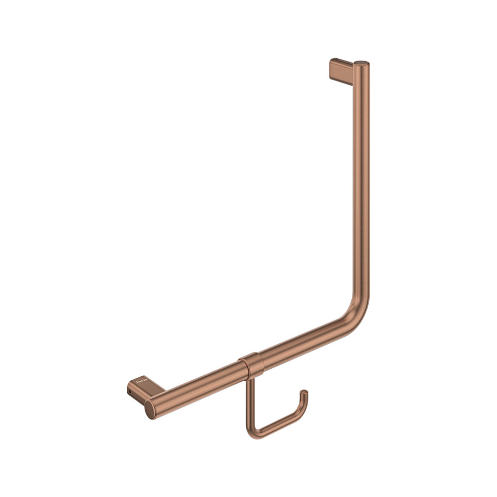 90° Care Slimline Ambulant Care Hand Grab Rail, Brushed Copper