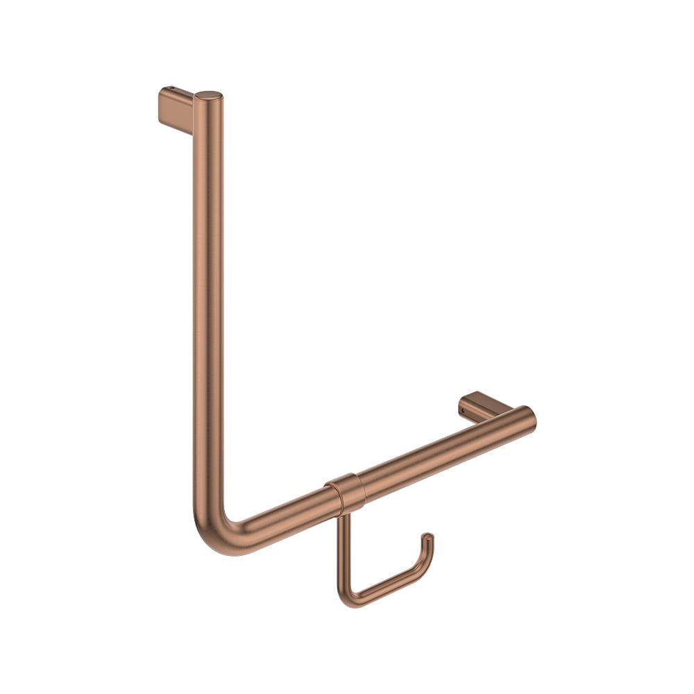 90° Care Slimline Ambulant Care Hand Grab Rail, Brushed Copper