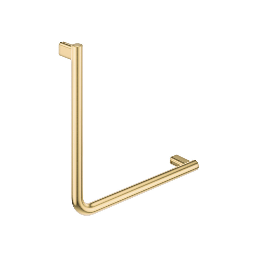 90° Care Slimline Ambulant Care Hand Grab Rail, Urban Brass