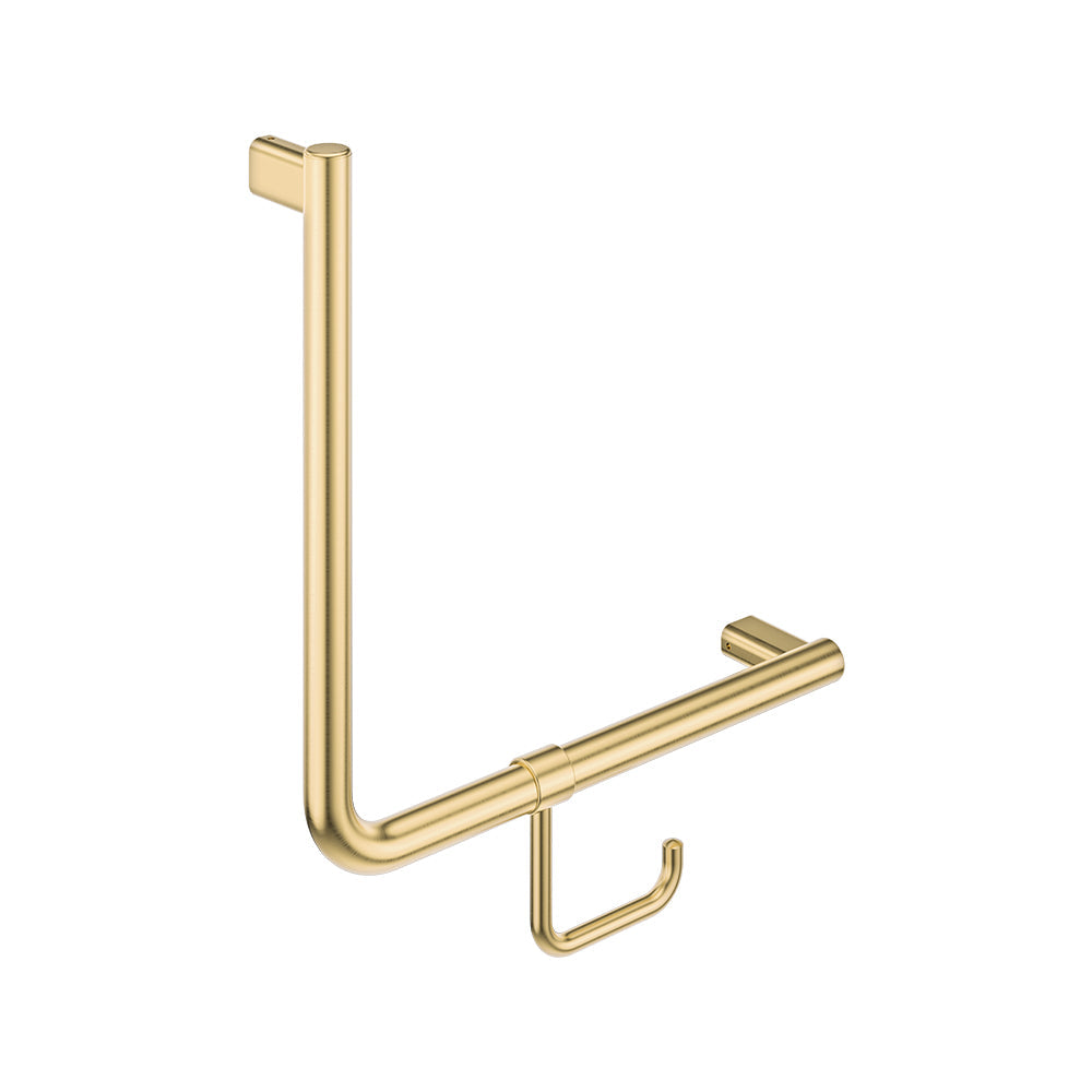 90° Care Slimline Ambulant Care Hand Grab Rail, Urban Brass