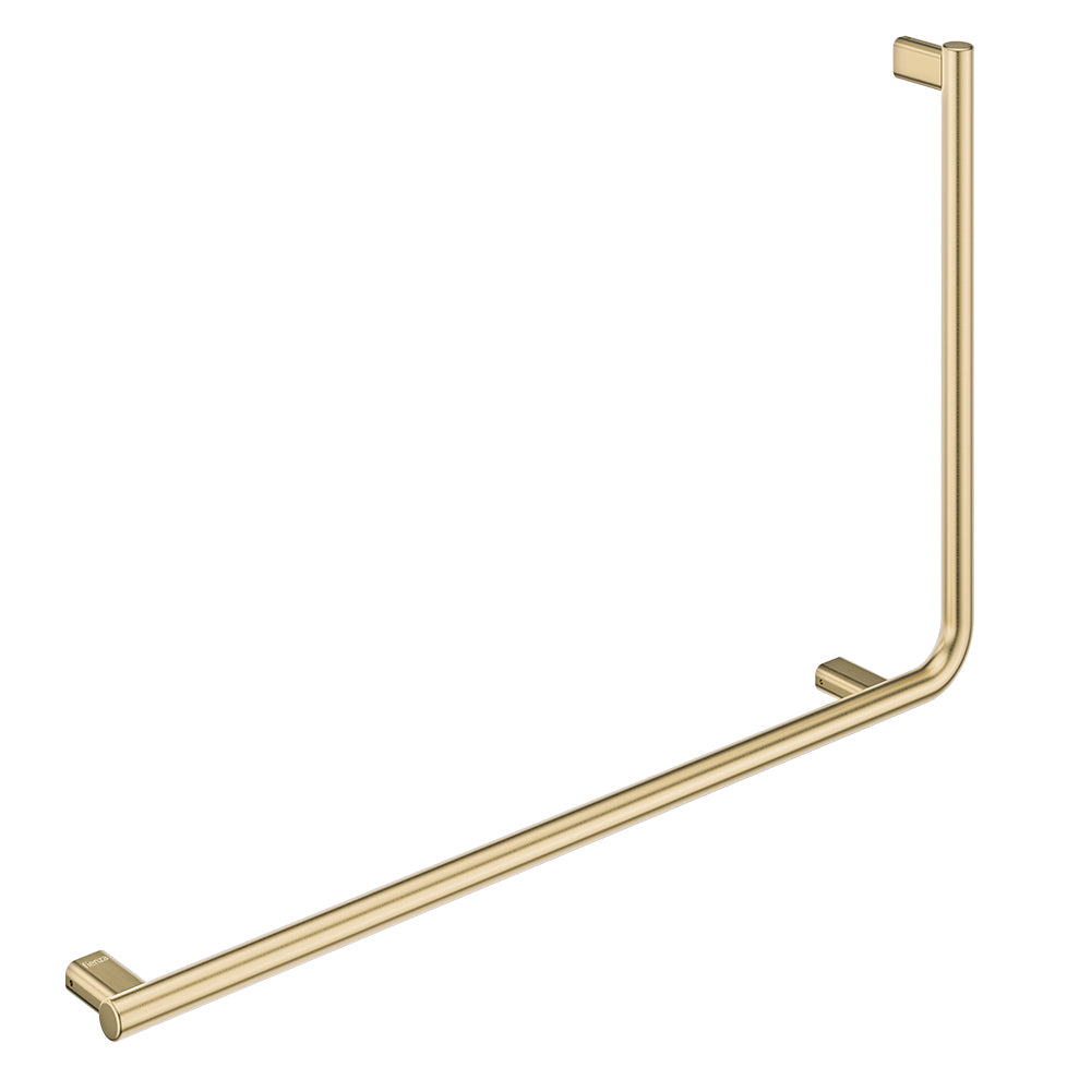 90° Care Slimline Left-Hand Grab Rail, Urban Brass
