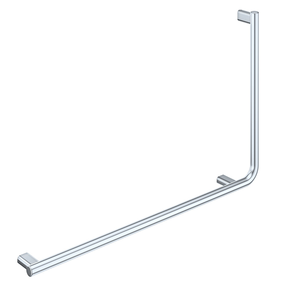 90°  Care Slimline Left-Hand Grab Rail, Stainless Steel