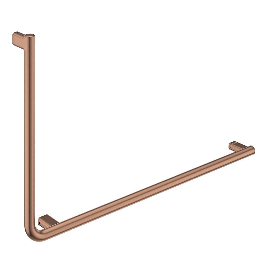 90° Care Slimline Right-Hand Grab Rail, Brushed Copper