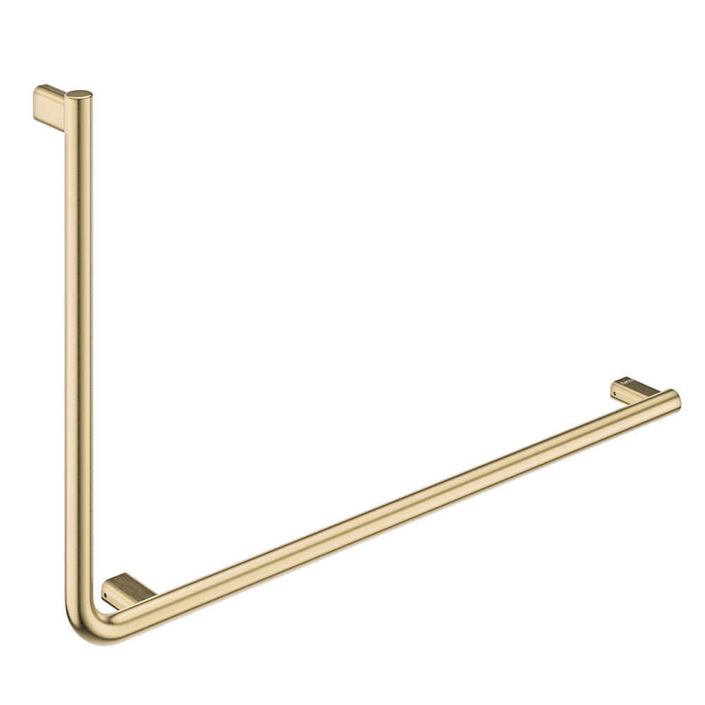 90° Care Slimline Right-Hand Grab Rail, Urban Brass
