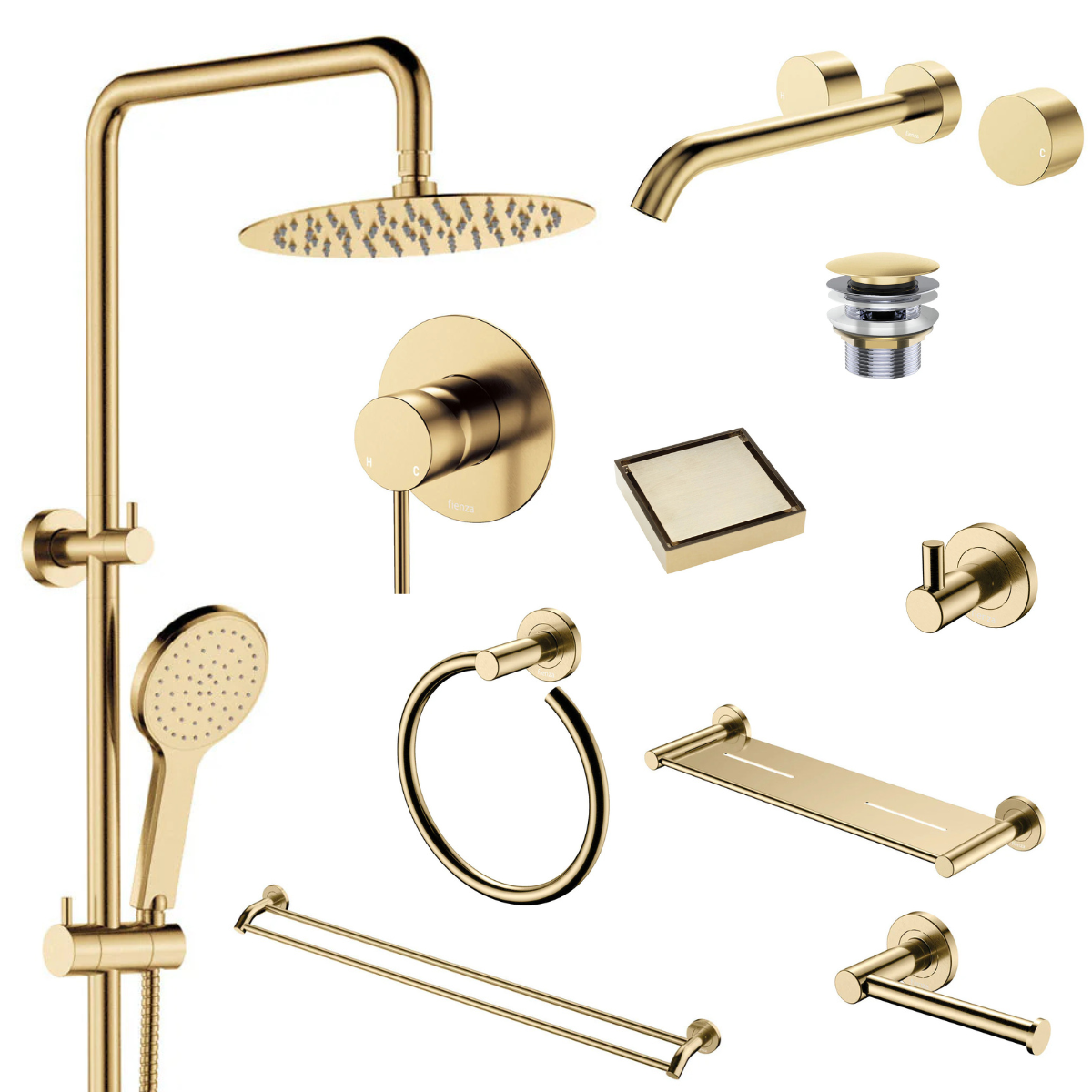 Fienza Kaya Bathroom 10 Piece Package – Urban Brass