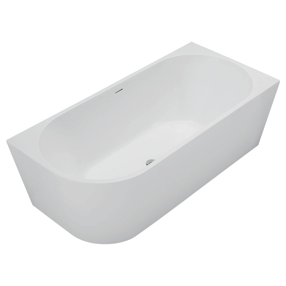 Isabella Left-Hand Acrylic Corner Bath with Overflow, Matte White, 1700mm