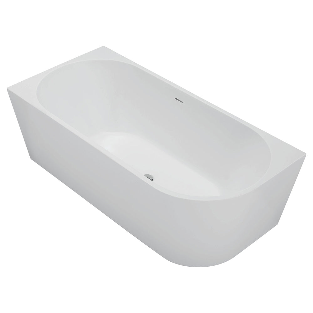 Isabella Right-Hand Acrylic Corner Bath with Overflow, Matte White, 1700mm
