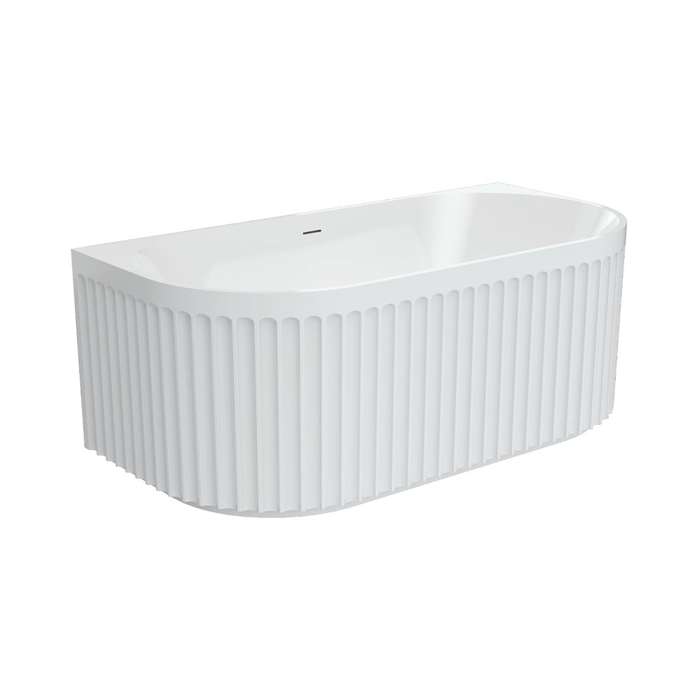 Eleanor Back-To-Wall Acrylic Bath with Overflow, 1500mm