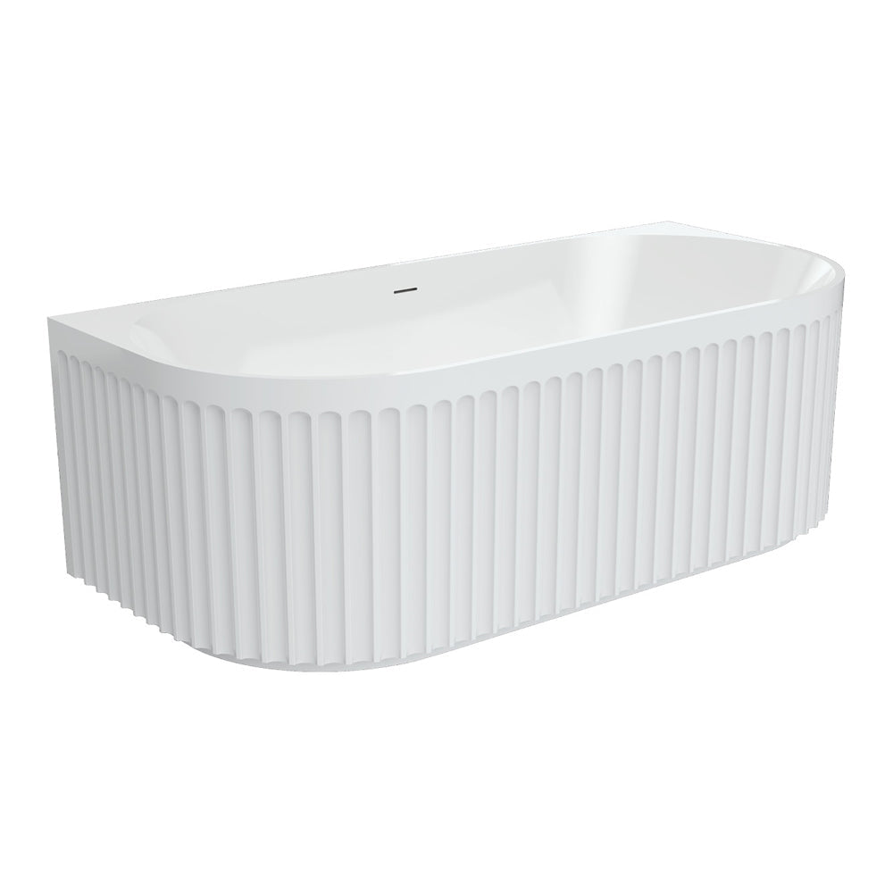 Eleanor Back-To-Wall Acrylic Bath with Overflow, 1700mm