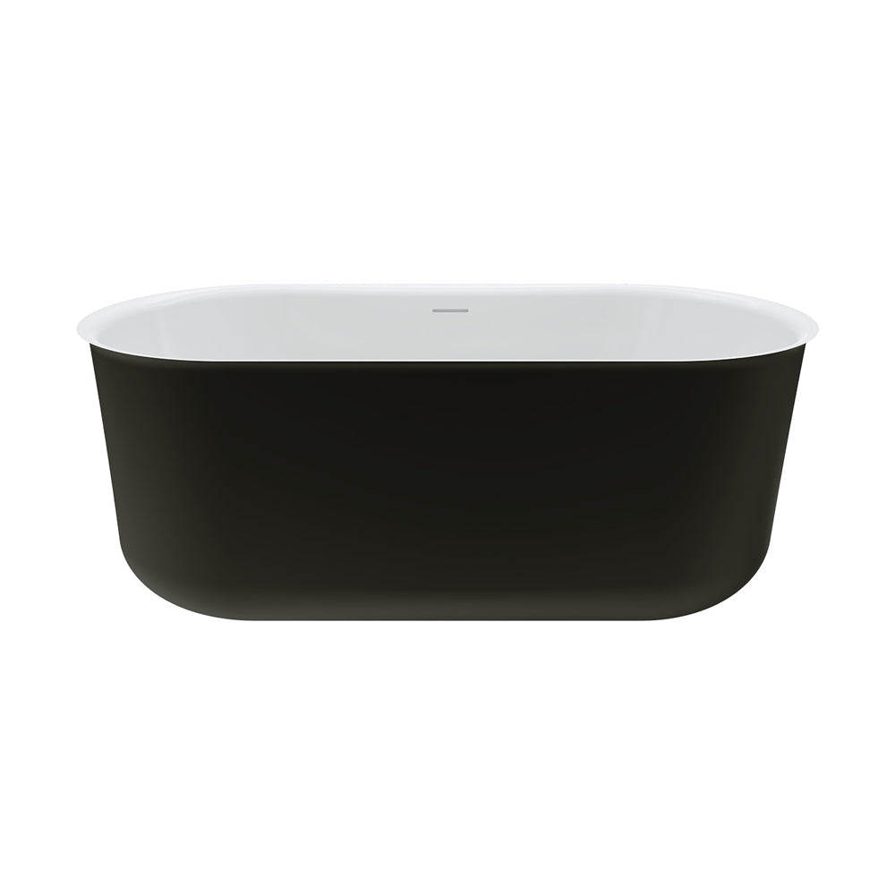 Windsor Freestanding Acrylic Bath with Overflow, 1500mm, Matte Black
