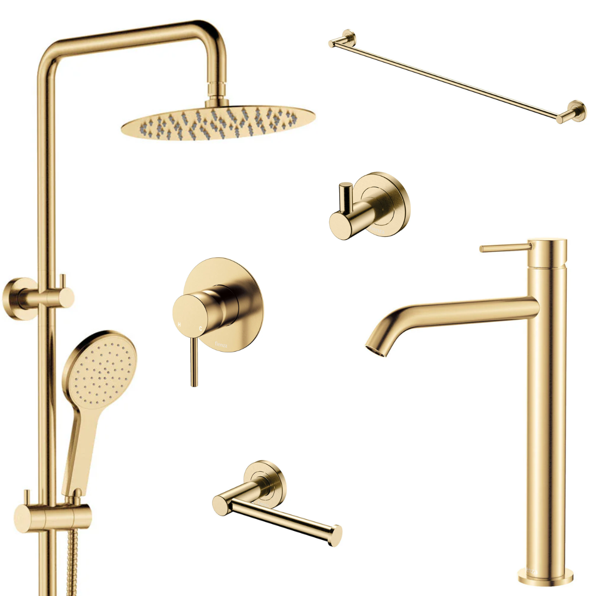 Fienza Kaya 6-Piece Bathroom Package - Urban Brass