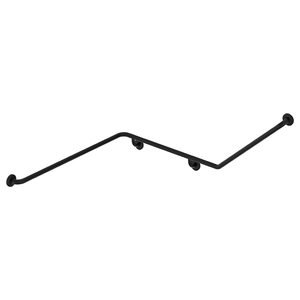 140° Accessible Left-Hand Grab Rail, Matte Black