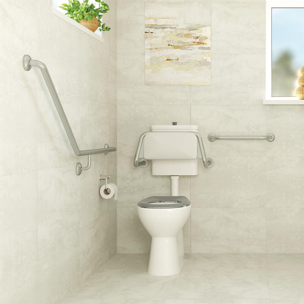40° Accessible Care Grab Rail, Stainless Steel - Blue Bathware