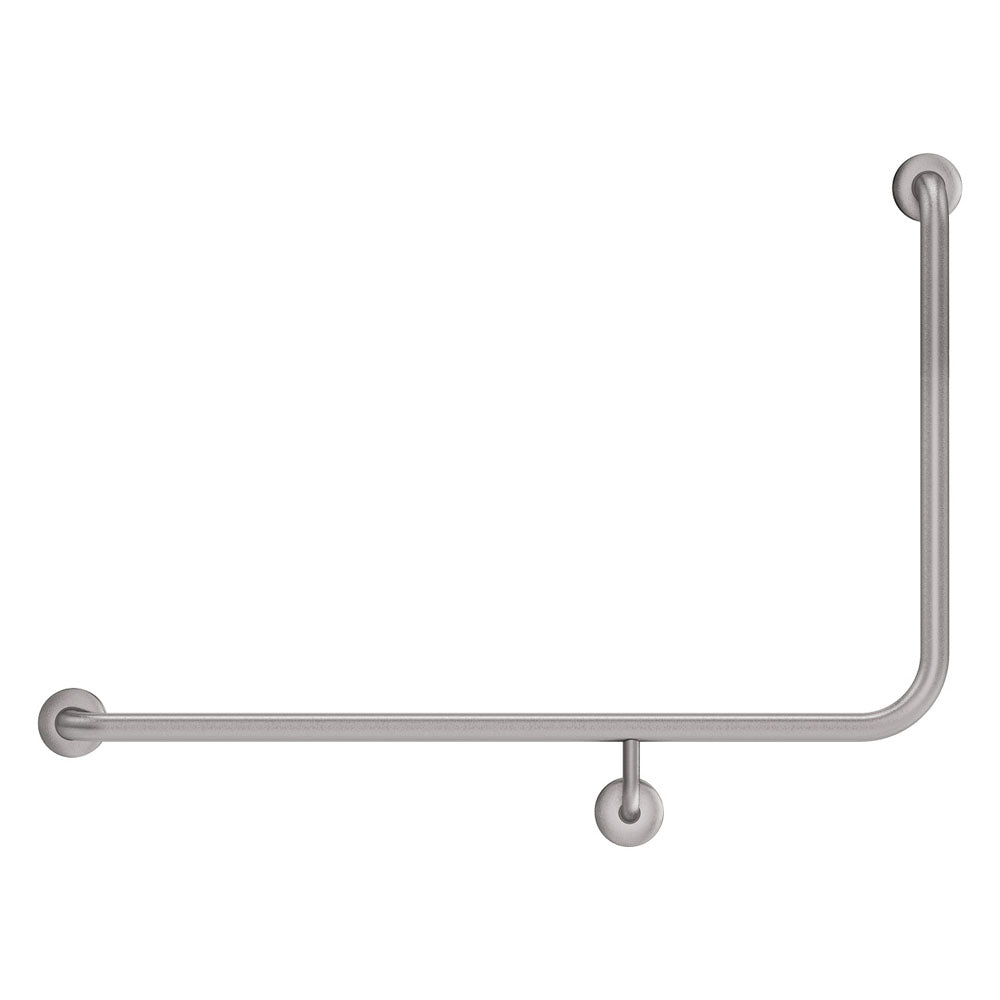 90° Accessible Care Left-Hand Grab Rail, Stainless Steel