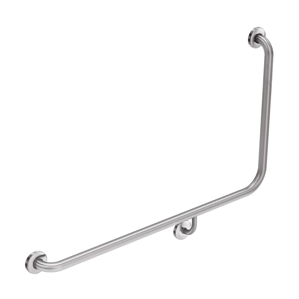 90° Accessible Care Left-Hand Grab Rail, Stainless Steel