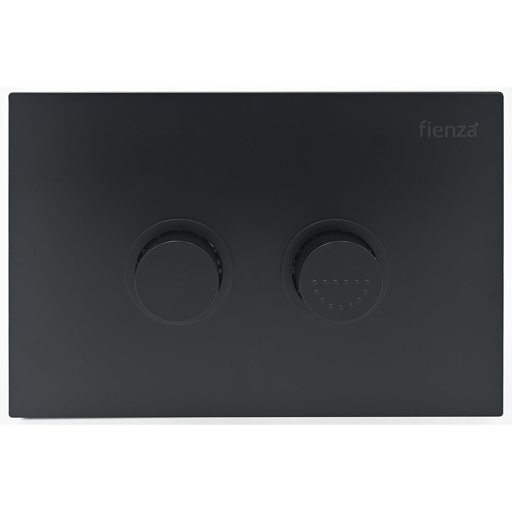 Fienza R&amp;T Care Raised Button Flush Plate, Matte Black