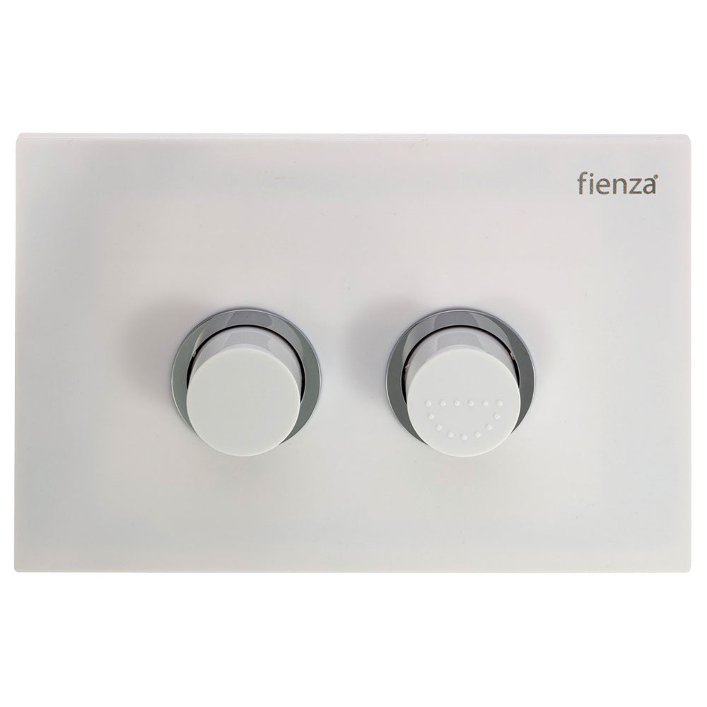 Fienza R&amp;T Care Raised Button Flush Plate, Gloss White